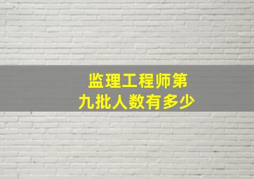 监理工程师第九批人数有多少