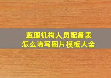 监理机构人员配备表怎么填写图片模板大全