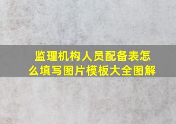 监理机构人员配备表怎么填写图片模板大全图解