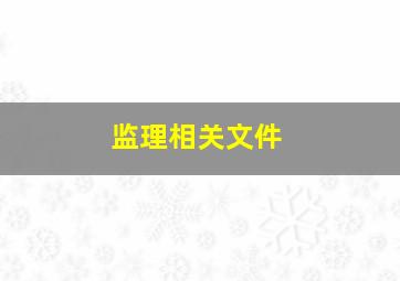 监理相关文件