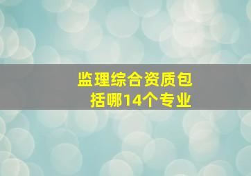 监理综合资质包括哪14个专业