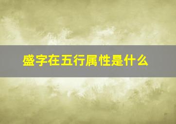 盛字在五行属性是什么