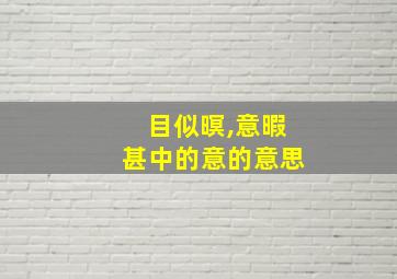 目似暝,意暇甚中的意的意思