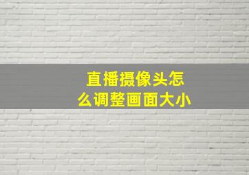 直播摄像头怎么调整画面大小