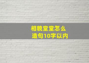 相貌堂堂怎么造句10字以内