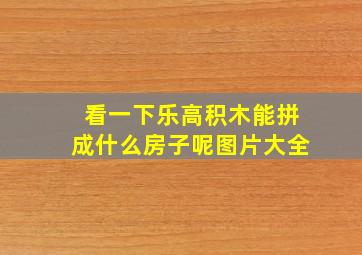 看一下乐高积木能拼成什么房子呢图片大全