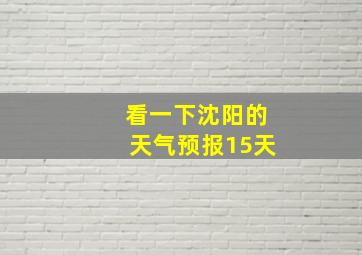 看一下沈阳的天气预报15天