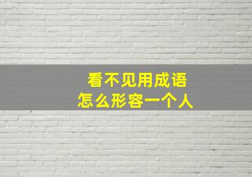 看不见用成语怎么形容一个人