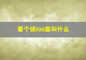 看个球ios版叫什么