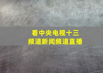 看中央电视十三频道新闻频道直播