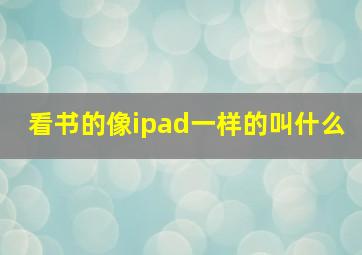 看书的像ipad一样的叫什么