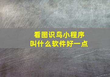 看图识鸟小程序叫什么软件好一点