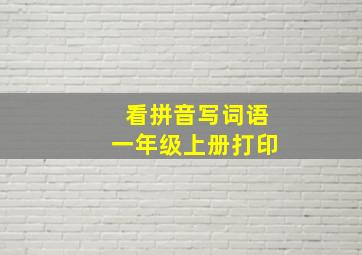 看拼音写词语一年级上册打印