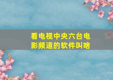 看电视中央六台电影频道的软件叫啥