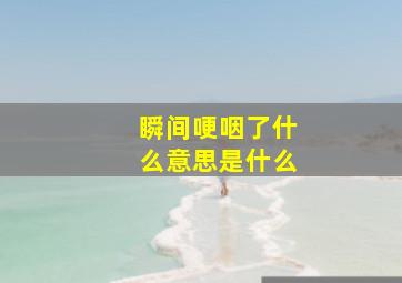 瞬间哽咽了什么意思是什么