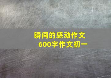 瞬间的感动作文600字作文初一