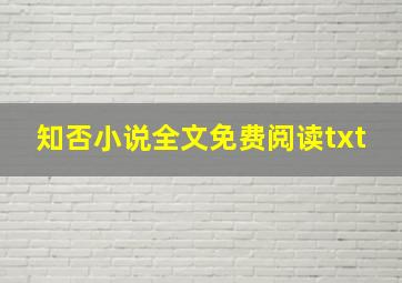 知否小说全文免费阅读txt