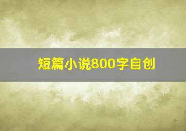 短篇小说800字自创