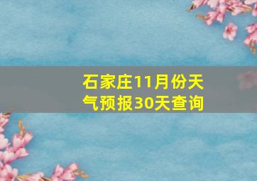 石家庄11月份天气预报30天查询