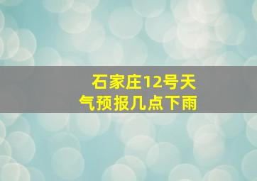 石家庄12号天气预报几点下雨