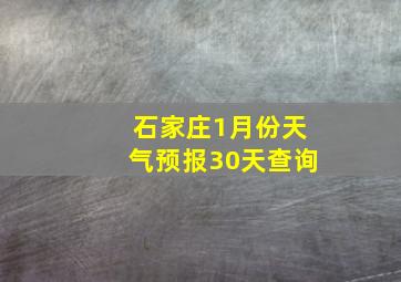 石家庄1月份天气预报30天查询