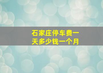 石家庄停车费一天多少钱一个月