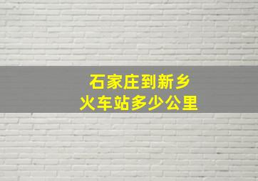 石家庄到新乡火车站多少公里