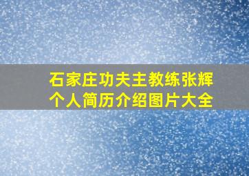 石家庄功夫主教练张辉个人简历介绍图片大全