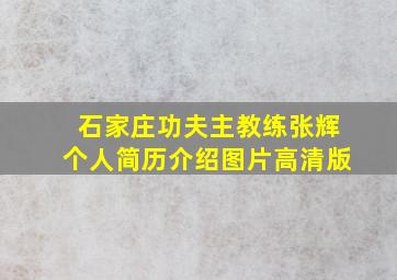 石家庄功夫主教练张辉个人简历介绍图片高清版