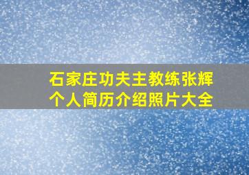 石家庄功夫主教练张辉个人简历介绍照片大全