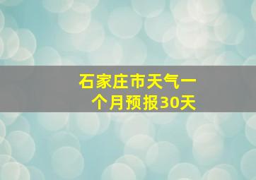 石家庄市天气一个月预报30天