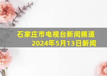 石家庄市电视台新闻频道2024年5月13日新闻