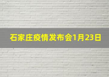 石家庄疫情发布会1月23日