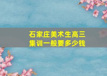 石家庄美术生高三集训一般要多少钱