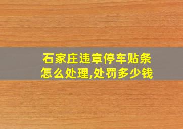 石家庄违章停车贴条怎么处理,处罚多少钱