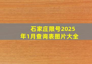 石家庄限号2025年1月查询表图片大全