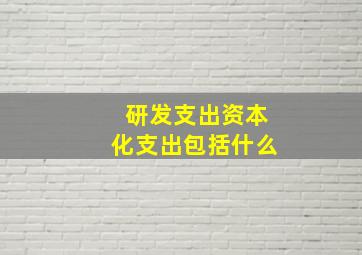 研发支出资本化支出包括什么