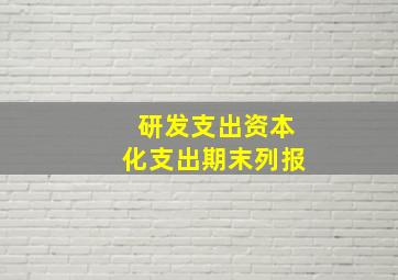 研发支出资本化支出期末列报