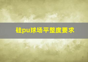 硅pu球场平整度要求