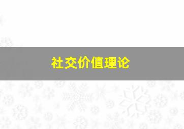 社交价值理论