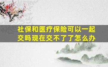 社保和医疗保险可以一起交吗现在交不了了怎么办