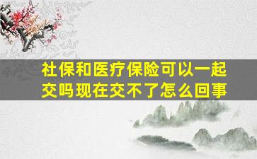 社保和医疗保险可以一起交吗现在交不了怎么回事