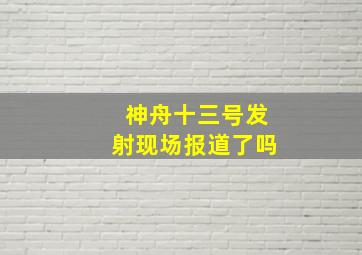 神舟十三号发射现场报道了吗