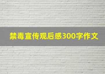 禁毒宣传观后感300字作文