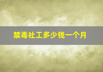 禁毒社工多少钱一个月