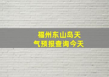 福州东山岛天气预报查询今天