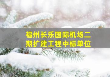 福州长乐国际机场二期扩建工程中标单位