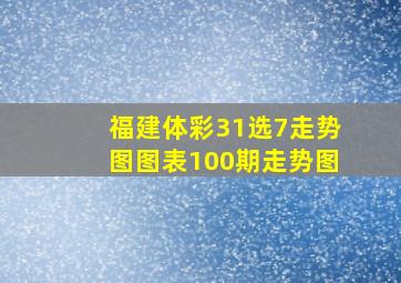 福建体彩31选7走势图图表100期走势图