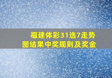 福建体彩31选7走势图结果中奖规则及奖金