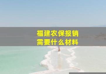 福建农保报销需要什么材料